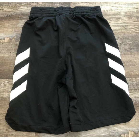 Adidas Youth Boys Small Black with 3 White Stripes Athletic Running Shorts - Picture 4 of 5